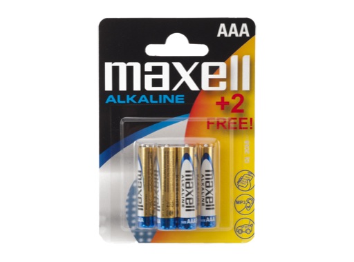 MAXELL Piles alcalines LR03 AAA 1.5V - Pack 4+2