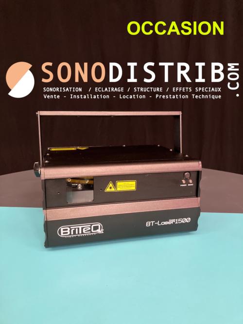 🚨DESTOCKAGE🚨 Modèle d'occasion  🚨 ✅ BRITEQ BT-LASER 1500 RGB (article discontinué) Laser 1,5Watt de classe IV, intégrant 3 puissants laser en couleurs (RVB): Laser rouge 500 mW (638 nm) / Laser vert 200 mW (532 nm) Laser bleu 800 mW (450 nm) / DMX / ILDA ✅ Tarif : 500€ TTC - TVA 20% (au lieu de 1099€ TTC prix public conseillé neuf complet) - Prix non négociable ✅ Matériel d'occasion, Bon état général, Parfait état de fonctionnement ✅ Pas de vente à distance, pas d'expédition, pas de réservation : 1ier arrivé = 1ier servi  #sonodistrib #destockage #occasion #Braderie #jbsystems #sonorisation #sonopro #sono #eclairageled #djsetup #Lille #nordpasdecalais #hautsdefrance #projecteur #ProjecteurLED #movinhead #movingheads #movingheadlights #movingheadlighting #EnceintePortable #enceintebluetooth #audiovisuel #MachineAFumee #briteq #Laser #btlaser #Ilda  https://www.sonodistrib.com/destockage_materiel_pack_sono_pas_cher.htm