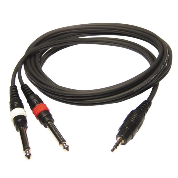 HILEC CL-31/1,5 miniJACK / 2xJACK-1M5 Câble audio mini jack stéréo <> 2x mono jack - 1,5m