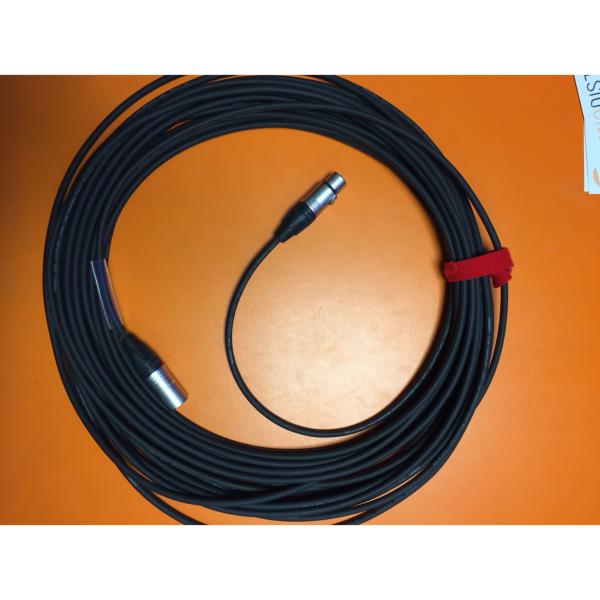 SD Câble XLR 3pts Mâle/Femelle Mixte Audio & DMX + velcro rouge + thermo 5cm - longueur 20m
