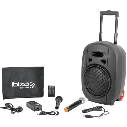 IBIZA Sound PORT8UHF-MKII-TWS sono portable sur batterie 8"  400W Peak micro sans fil usb mp3 avec bluetooth TWS