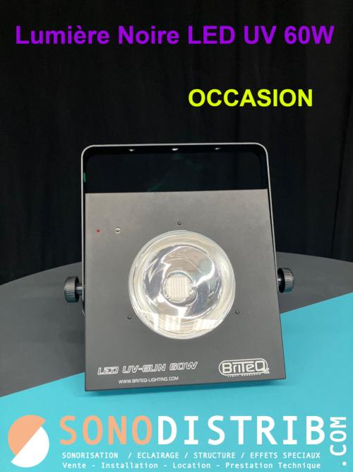 🚨DESTOCKAGE🚨 Modèle d'occasion 🚨 ✅ BRITEQ Led UV-GUN 60W (article discontinué) Lumière noire à LED « COB » de 60Watt efficace / DMX ✅ Tarif : 100€ TTC - TVA 20% (au lieu de 419€ TTC prix public conseillé neuf complet) - Prix non négociable ✅ Matériel d'occasion, Bon état général, Parfait état de fonctionnement ✅ Pas de vente à distance, pas d'expédition, pas de réservation : 1ier arrivé = 1ier servi