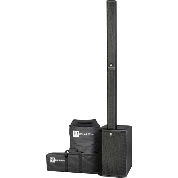 HK AUDIO POLAR 12 MK2 système sono colonne amplifié sub 12" +  HP 6x3" + Tweeter 1" 2000W Peak + mixer avec Bluetooth 5.0 TWS + Housses
