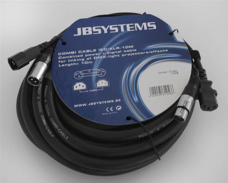 JB SYSTEMS COMBI CABLE IEC/XLR 10M CombiCâble DMX+ Alim IEC cable 10,0m