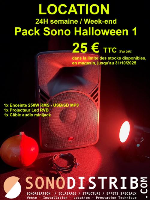 Promo magasin matériel sono halloween 2025 location vente pas cher jeu de lumière enceinte bluetooth lasr lumière noire uv soirée fluo laser machine à fumée canon à fumée lille nord pas de calais sonodistrib seclin
